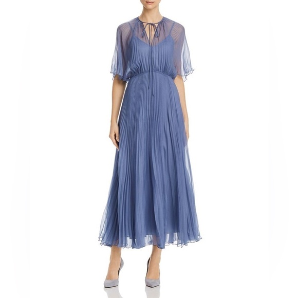 Jill Stuart Wedgwood Esme Pleated Chiffon Midi Dress - Picture 6 of 16